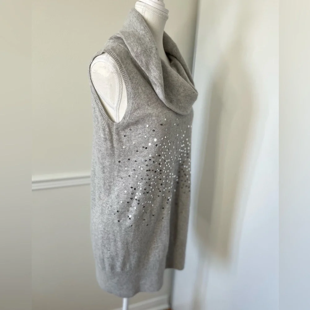 Zara Angora Blend Sequin Cowl Sleeveless Sweater M - Picture 4 of 8